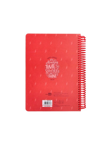 Agenda escolar liderpapel ano 24 25 escolar basic rojo dia pagina a5