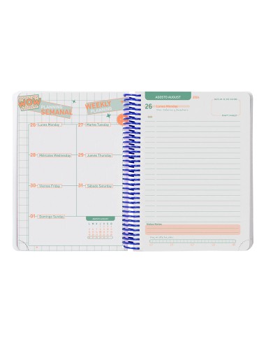 Agenda escolar liderpapel ano 24 25 escolar basic azul dia pagina a5