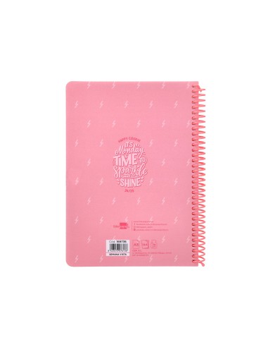 Agenda escolar liderpapel ano 24 25 escolar basic rosa semana vista a5