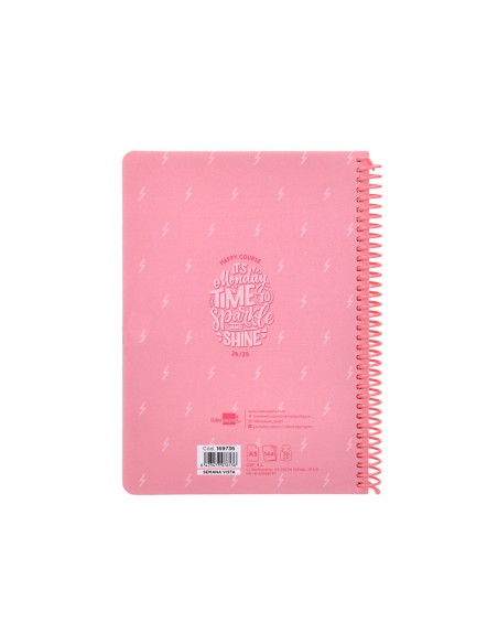 Agenda escolar liderpapel ano 24 25 escolar basic rosa semana vista a5