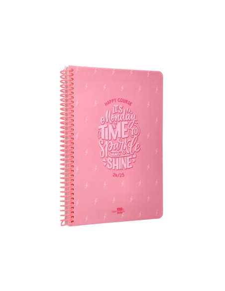 Agenda escolar liderpapel ano 24 25 escolar basic rosa semana vista a5