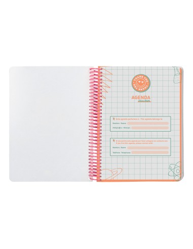 Agenda escolar liderpapel ano 24 25 escolar basic rosa semana vista a5