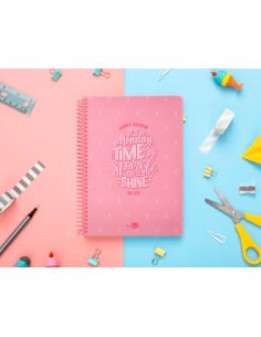 Agenda escolar liderpapel ano 24 25 escolar basic rosa semana vista a5