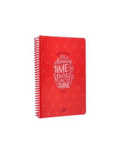 Agenda escolar liderpapel ano 24 25 escolar basic rojo semana vista a5