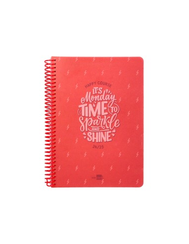 Agenda escolar liderpapel ano 24 25 escolar basic rojo semana vista a5