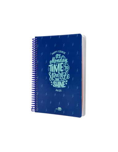 Agenda escolar liderpapel ano 24 25 escolar basic azul semana vista a5