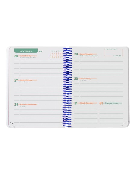 Agenda escolar liderpapel ano 24 25 escolar basic azul semana vista a5