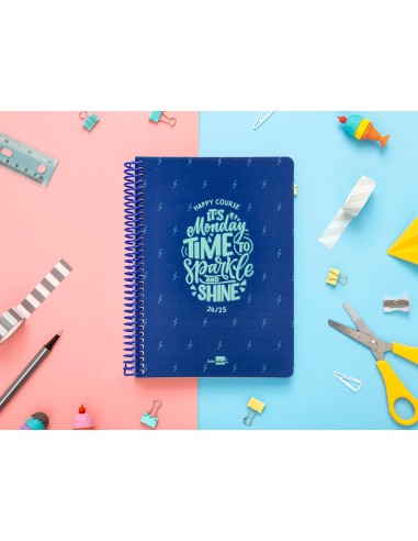 Agenda escolar liderpapel ano 24 25 escolar basic azul semana vista a5