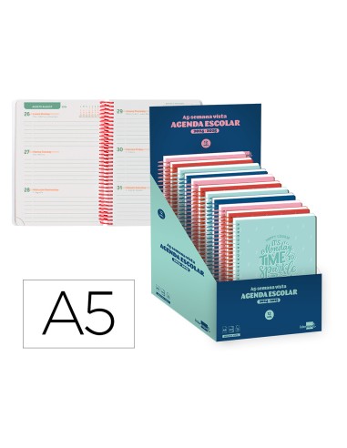 Agenda escolar liderpapel ano 24 25 escolar basic surtido semana vista a5