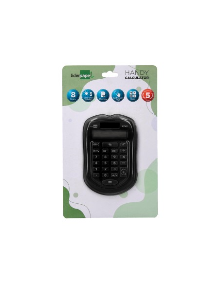 Calculadora liderpapel bolsillo xf43 8 digitos solar y pilas color negro 94x595x105mm Calculadora liderpapel bolsillo xf43 8 digitos solar y pilas color negro 94x595x105mm