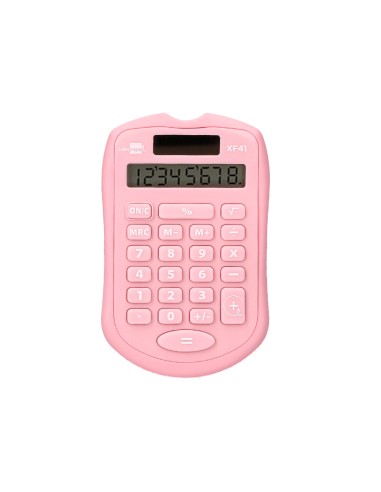 Calculadora liderpapel bolsillo xf41 8 digitos solar y pilas color rosa 94x595x105mm