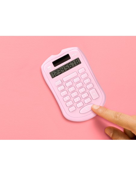 Calculadora liderpapel bolsillo xf41 8 digitos solar y pilas color rosa 94x595x105mm Calculadora liderpapel bolsillo xf41 8 digitos solar y pilas color rosa 94x595x105mm