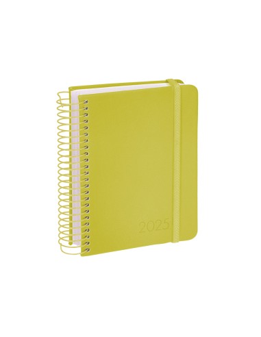 Agenda encuadernada liderpapel neon a5 2025 dia pagina color amarillo papel 70 gr