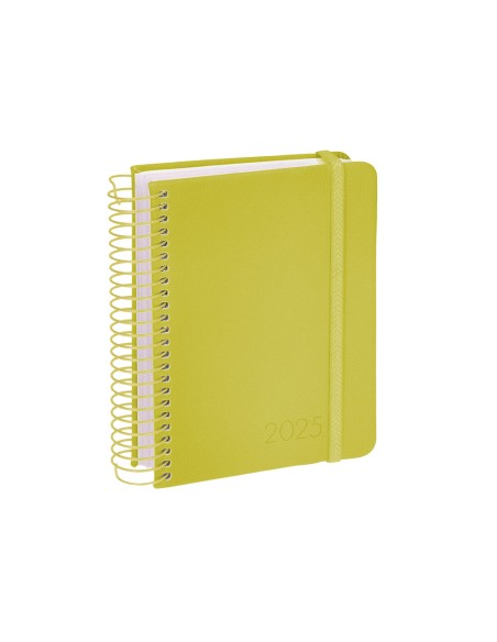 Agenda encuadernada liderpapel neon a5 2025 dia pagina color amarillo papel 70 gr