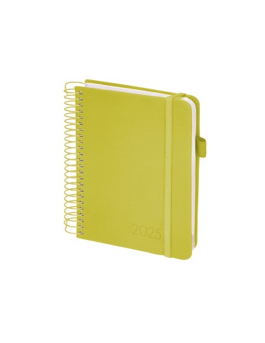 Agenda encuadernada liderpapel neon a5 2025 dia pagina color amarillo papel 70 gr