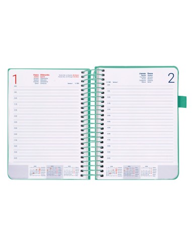 Agenda encuadernada liderpapel neon a5 2025 dia pagina color verde papel 70 gr