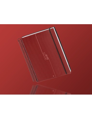 Agenda encuadernada liderpapel olbia a4 2025 dia pagina rojo papel 60 gr