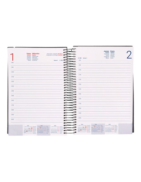 Agenda encuadernada liderpapel olbia a4 2025 dia pagina color negro papel 60 gr