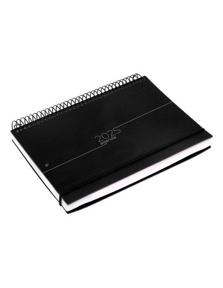 Agenda encuadernada liderpapel olbia a4 2025 dia pagina color negro papel 60 gr