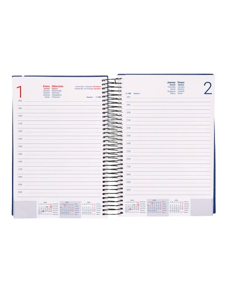 Agenda encuadernada liderpapel olbia a4 2025 dia pagina color azul papel 60 gr