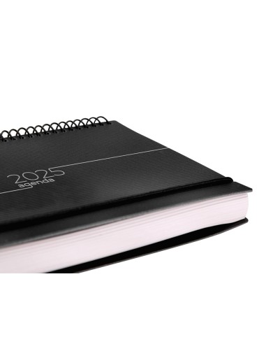 Agenda encuadernada liderpapel olbia a5 2025 dia pagina color negro papel 60 gr