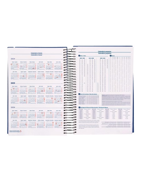 Agenda encuadernada liderpapel olbia a5 2025 dia pagina color azul papel 60 gr