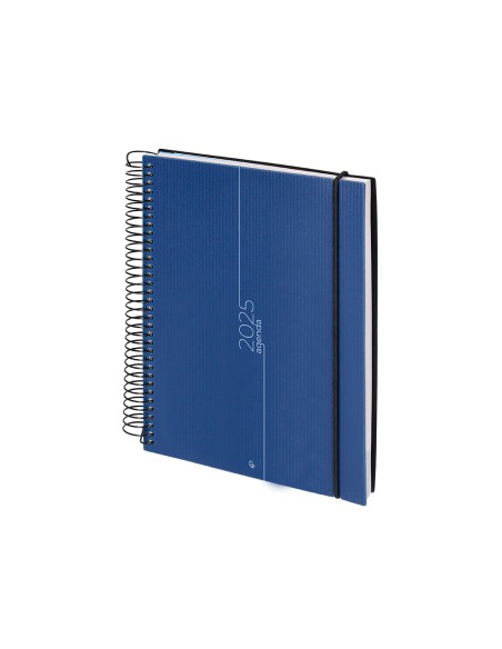 Agenda encuadernada liderpapel olbia a5 2025 dia pagina color azul papel 60 gr