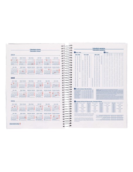 Agenda encuadernada liderpapel tinos a5 2025 dia pagina personalizable papel 70 gr