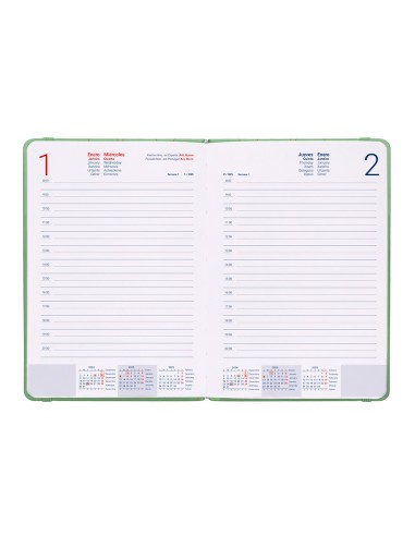 Agenda encuadernada liderpapel efira a5 2025 dia pagina color verde papel 70 gr
