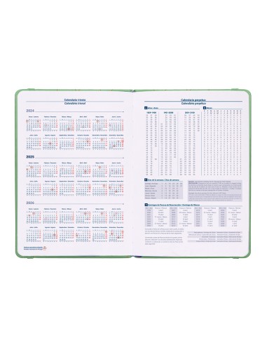 Agenda encuadernada liderpapel efira a5 2025 dia pagina color verde papel 70 gr