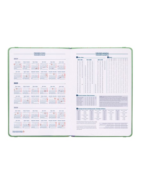 Agenda encuadernada liderpapel efira a5 2025 dia pagina color verde papel 70 gr