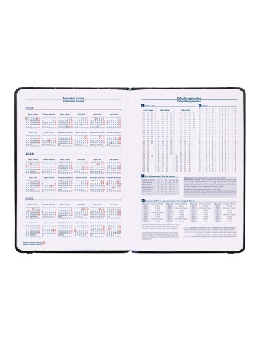 Agenda encuadernada liderpapel efira a5 2025 dia pagina color negro papel 70 gr