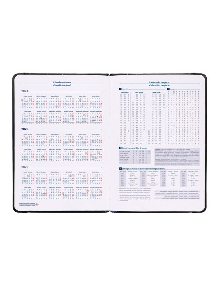 Agenda encuadernada liderpapel efira a5 2025 dia pagina color negro papel 70 gr