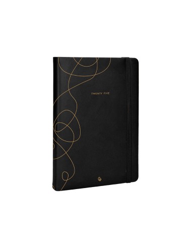 Agenda encuadernada liderpapel efira a5 2025 dia pagina color negro papel 70 gr