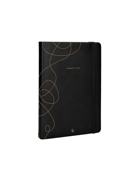 Agenda encuadernada liderpapel efira a5 2025 dia pagina color negro papel 70 gr