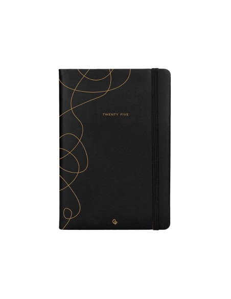 Agenda encuadernada liderpapel efira a5 2025 dia pagina color negro papel 70 gr