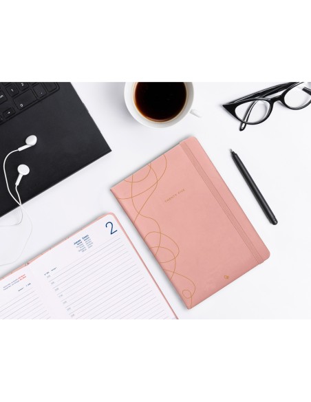 Agenda encuadernada liderpapel efira a5 2025 dia pagina color rosa papel 70 gr