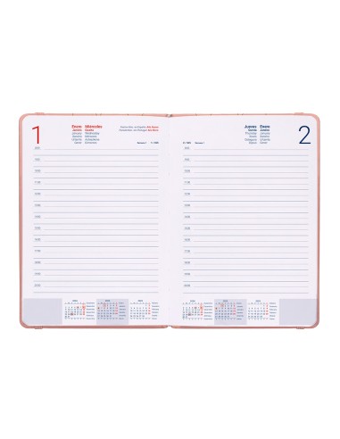 Agenda encuadernada liderpapel efira a5 2025 dia pagina color rosa papel 70 gr