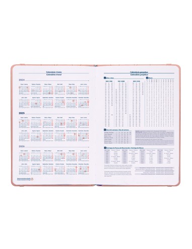 Agenda encuadernada liderpapel efira a5 2025 dia pagina color rosa papel 70 gr