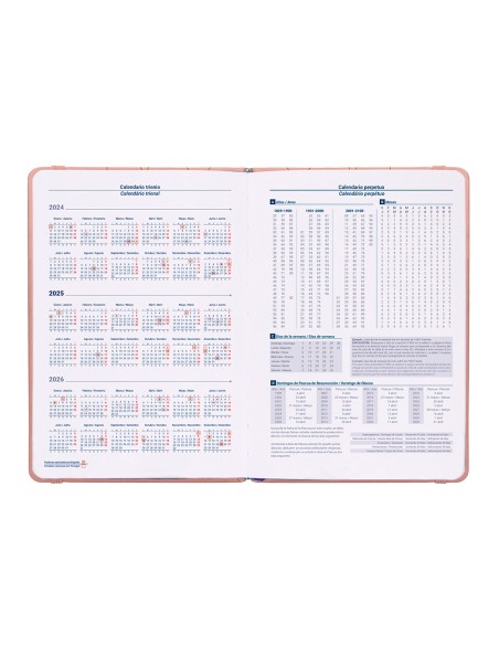 Agenda encuadernada liderpapel efira a5 2025 dia pagina color rosa papel 70 gr