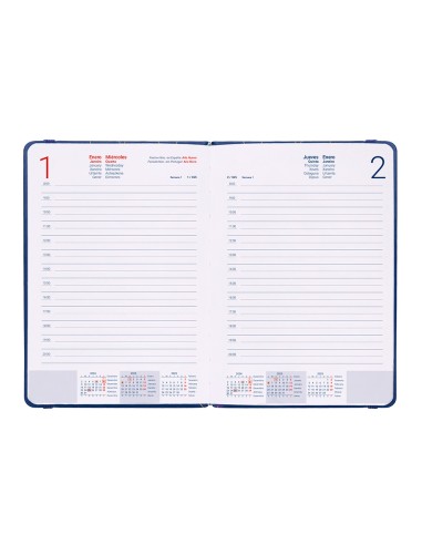 Agenda encuadernada liderpapel efira a5 2025 dia pagina color azul papel 70 gr
