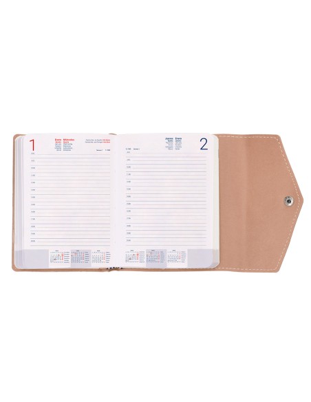 Agenda encuadernada liderpapel psara a5 2025 dia pagina color rosa nude papel 70 gr