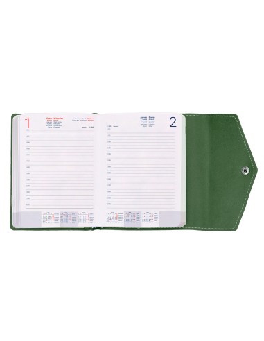 Agenda encuadernada liderpapel psara a5 2025 dia pagina color verde papel 70 gr