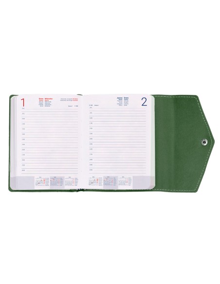 Agenda encuadernada liderpapel psara a5 2025 dia pagina color verde papel 70 gr