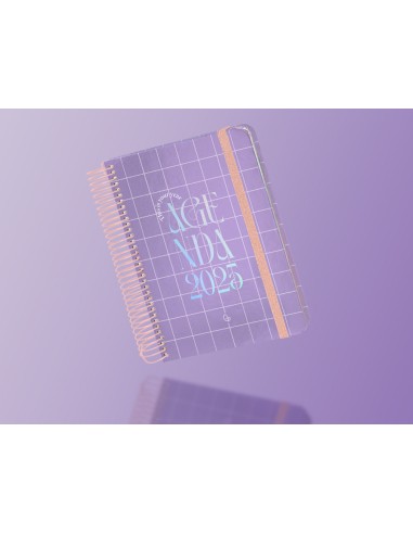 Agenda espiral liderpapel kimo los a6 2025 dia pagina malva papel 70 gr
