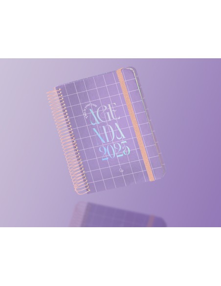 Agenda espiral liderpapel kimo los a5 2025 semana vista malva papel 70 gr