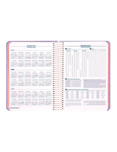 Agenda espiral liderpapel kimo los a5 2025 semana vista malva papel 70 gr