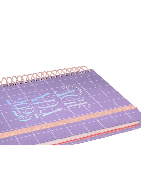 Agenda espiral liderpapel kimo los a5 2025 semana vista malva papel 70 gr