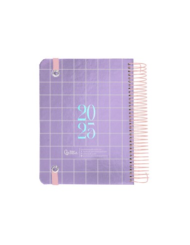 Agenda espiral liderpapel kimo los a5 2025 semana vista malva papel 70 gr