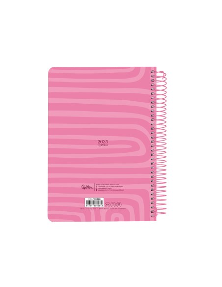 Agenda espiral liderpapel syro s a5 2025 dia pagina color rosa papel 60 gr catalan